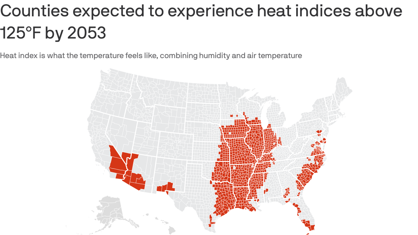 Global warming to cause a U.S. "Extreme Heat Belt," study warns